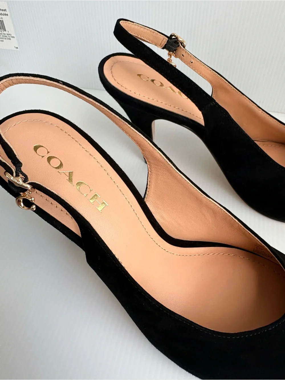 Coach Sutton Suede Slingback  Pumps/Heels  Size 9.5 Black NWOT